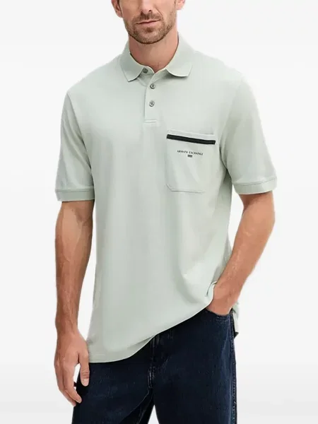 Tricou polo Armani Exchange cu imagine verde
