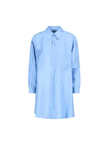 Sukienka koszulowa Mm6 Maison Margiela niebieska