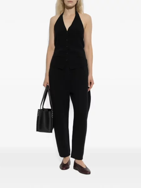 Cu centură pantaloni Lisa Yang negru