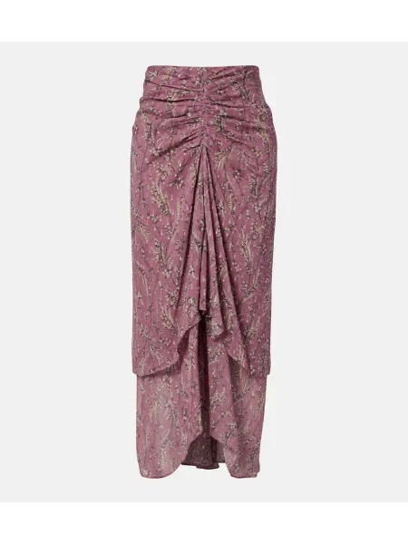 Fustă midi Veronica Beard cu model floral violet