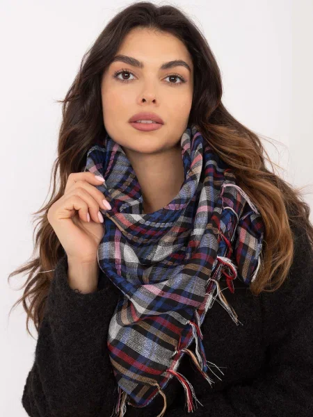 Fular Fashionhunters cu franjuri negru