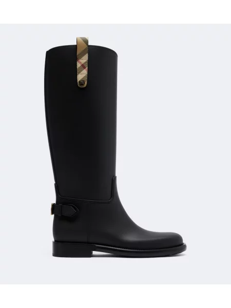 Kockované gumáky Burberry čierna