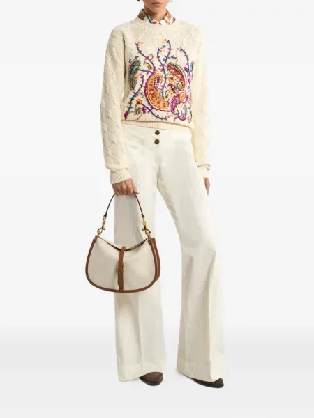 Cămașă Etro de mătase cu imagine cu model paisley alb
