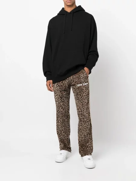 Raštuotos bėgimas kelnės Palm Angels leopardinės
