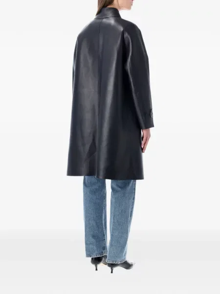 Кожено палто Ralph Lauren Collection синьо
