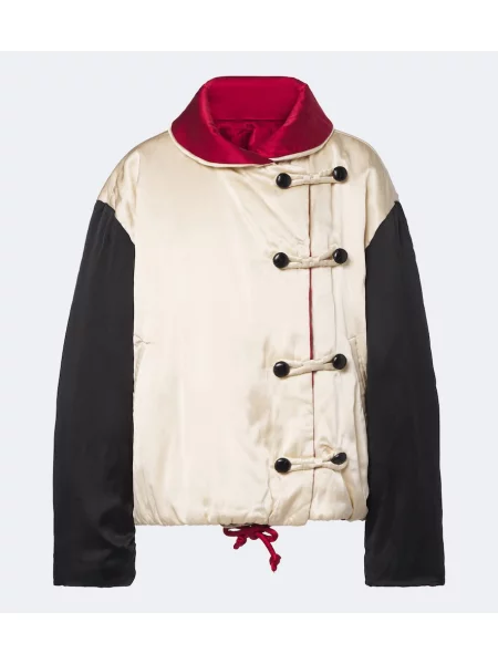 Reversibil geacă Isabel Marant din satin bej