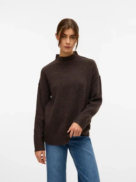 VERO MODA Pulover VMILSE ciocolatiu