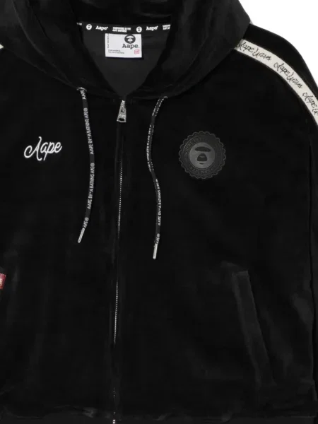 Hanorac cu glugă Aape By A Bathing Ape de catifea negru