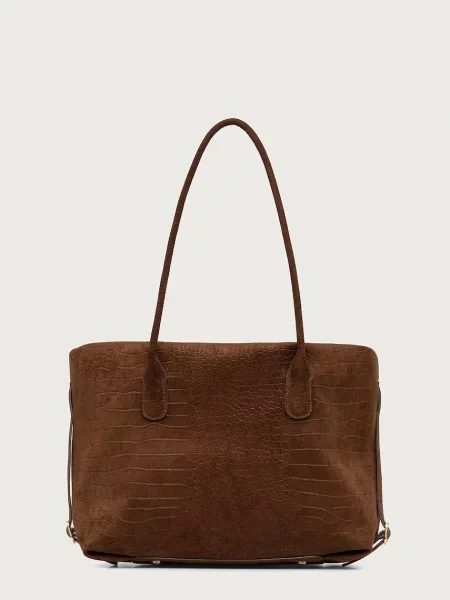Themoire kabelka typu shopper dámska z imitácie kože TALIA hnedá