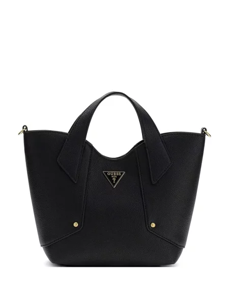 Geantă shopper Guess cu autograf negru