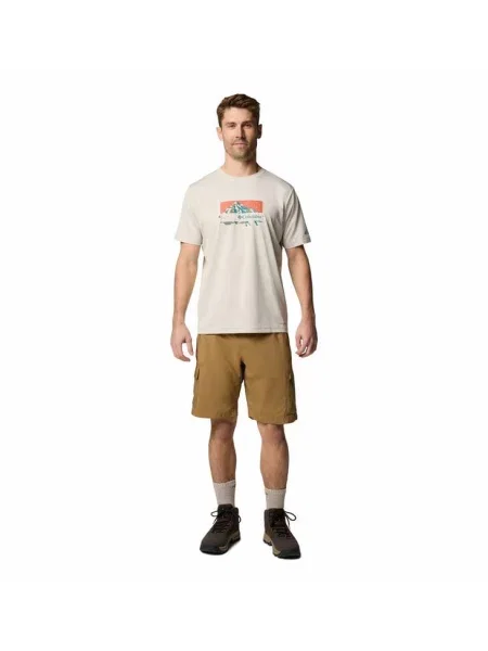 COLUMBIA Koszulka Ice Lake II SS Tee dark stone/peak direction-M beżowa