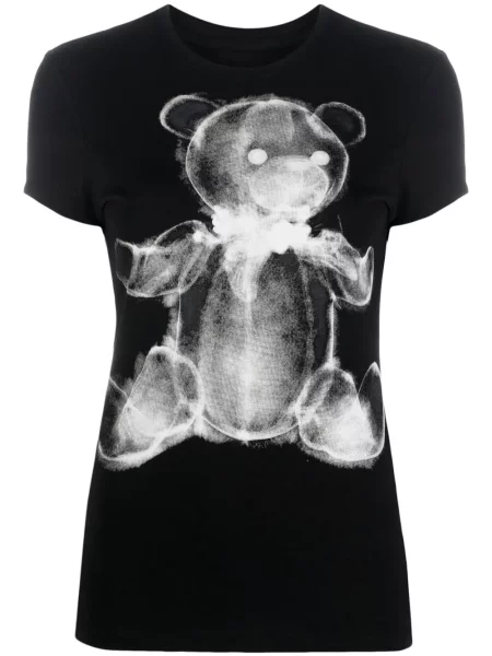 Grafic tricou Philipp Plein cu imagine scurt negru