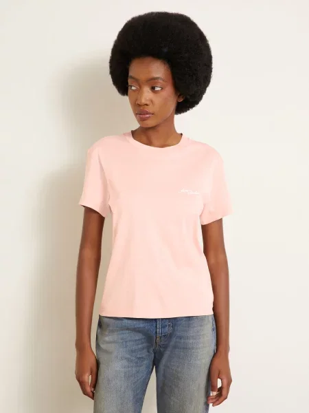 Acne Studios Tričko růžová bílá