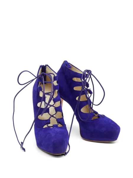 Μποτάκια αστραγάλου Brian Atwood με κορδόνια σουέντ μωβ