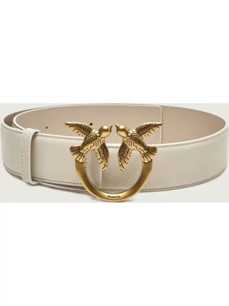 Pinko de piele LOVE BERRY alb