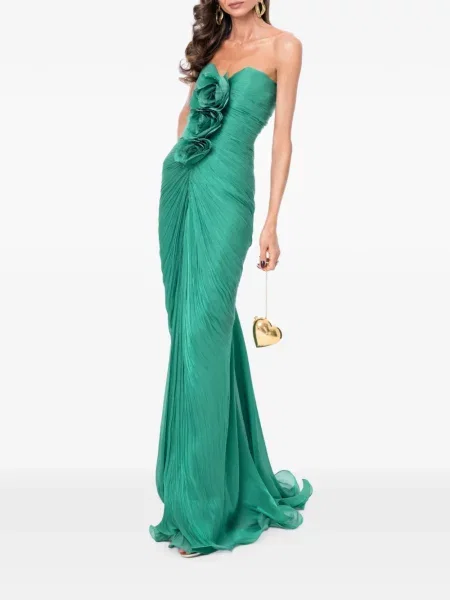 Rochie maxi Ana Radu cu model floral verde
