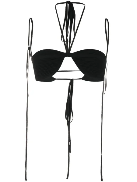 Top Andreadamo prążkowany czarny