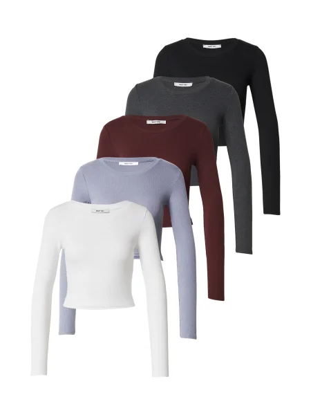 ABOUT YOU Tricou albastru fumuriu / gri închis / roșu bordeaux / negru alb
