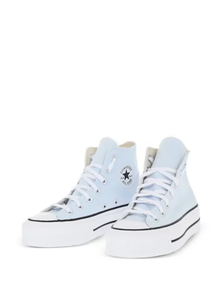 Top Converse cu platformă din canvas cu imagine alb