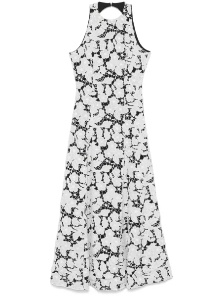 Rochie midi Rotate Birger Christensen cu broderie până la genunchi de costum alb