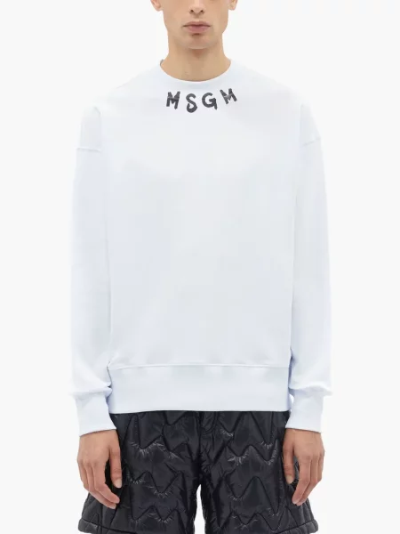 Bluza Msgm z nadrukiem biała
