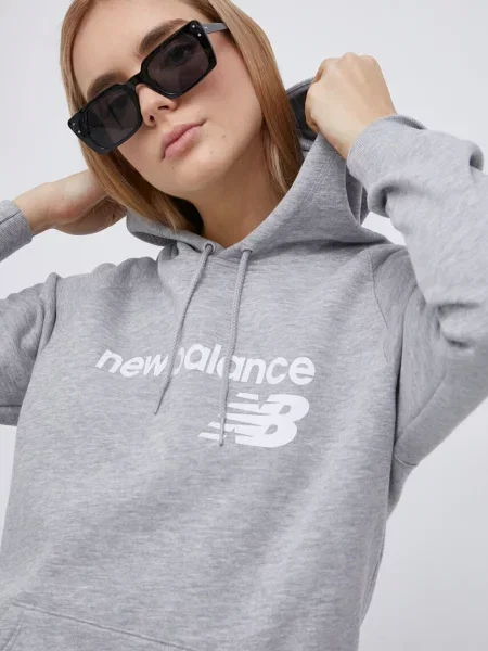 Női kapucnis pulóver New Balance Core Fleece Hoodie grey. Méret: S szürke