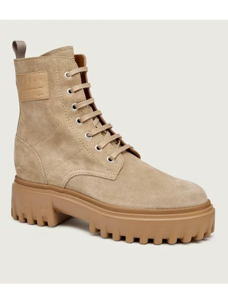 Hogan Botine Tronchetto | piele întoarsă bej