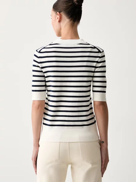 Tommy Hilfiger T-shirt swetrowy z bawełną granatowa