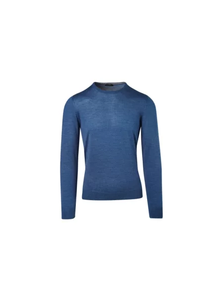 Sweter Barba Napoli wełniany niebieski