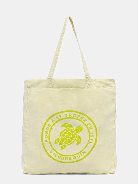 Vilebrequin geantă de plajă din in BABEL verde
