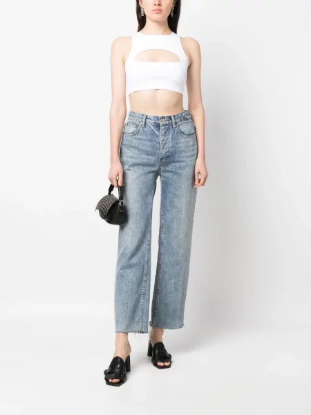Zkrácený top Dsquared2 bez rukávů bílý