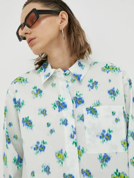 Cămașă Lovechild cu model floral cu imagine alb