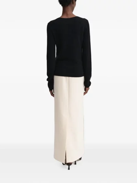 Pulover Almada Label cu decolteu rotund negru