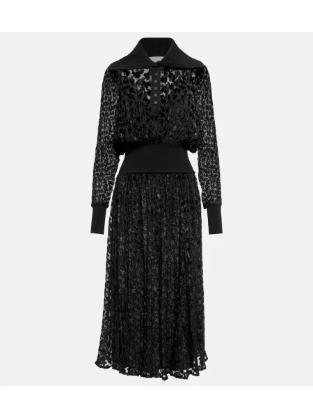 Rochie midi Tory Burch de catifea până la genunchi de costum negru