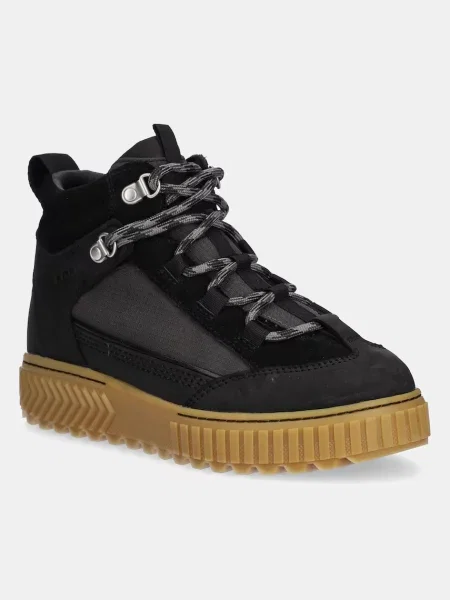 Botine Sorel cu toc plat negru