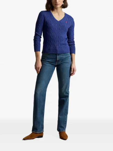 Gulerat tricou polo Polo Ralph Lauren cu decolteu în V fără mâneci maro
