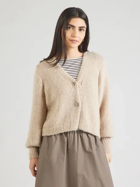 VILA Geacă tricotată VICHOCA NEW taupe gri