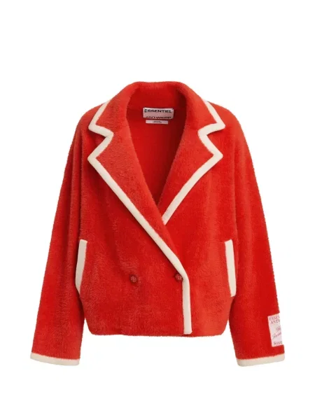 Cardigan Essentiel Antwerp cu două rânduri de nasturi roșu