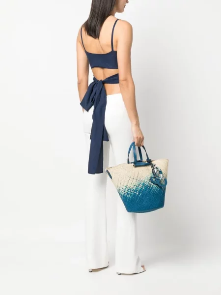 Top Alberta Ferretti s V-izrezom veze plava