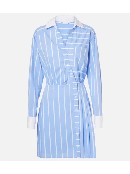 Rochie tip cămașă Veronica Beard cu dungi de costum albastru