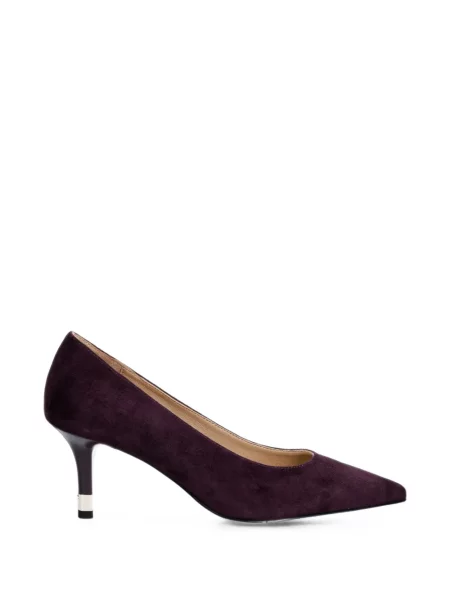 Pantofi cu toc Furla din piele de căprioară violet