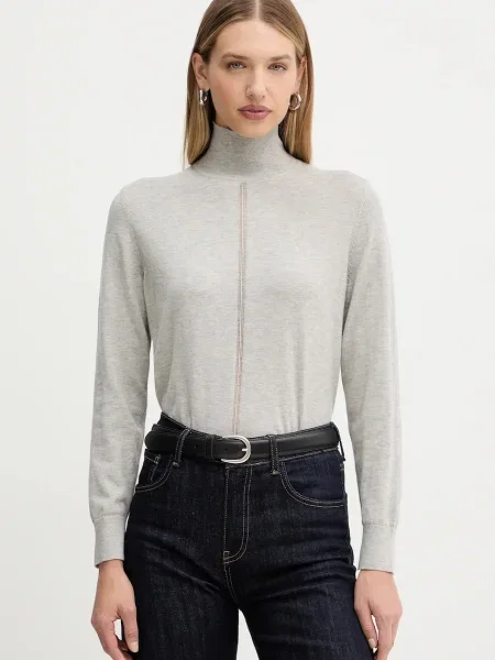 BOSS Orange pulover din amestec de lână light cu turtleneck gri