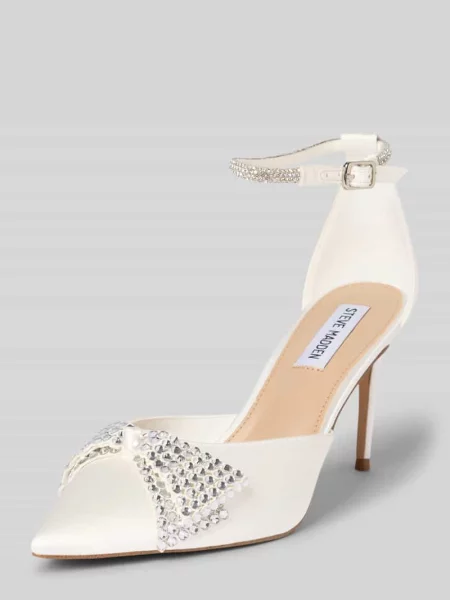 Czółenka z ozdobą z cyrkonii model Last Dance' Steve Madden biała