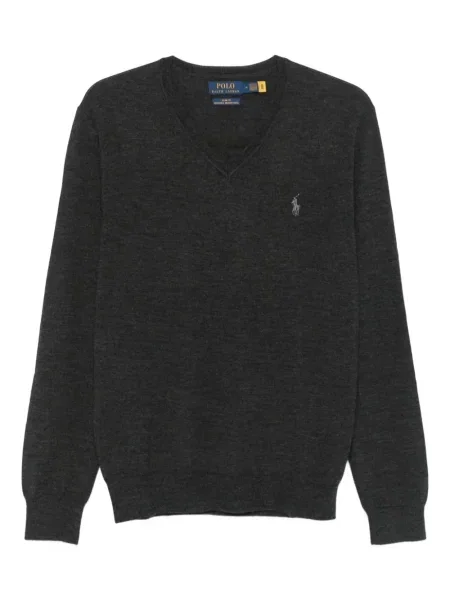 Кариран вълнен суичър с качулка Polo Ralph Lauren бродиран зелено