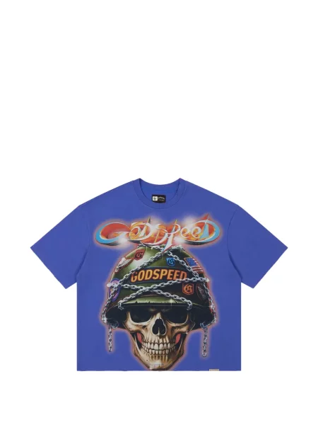 Tricou Godspeed cu imagine albastru