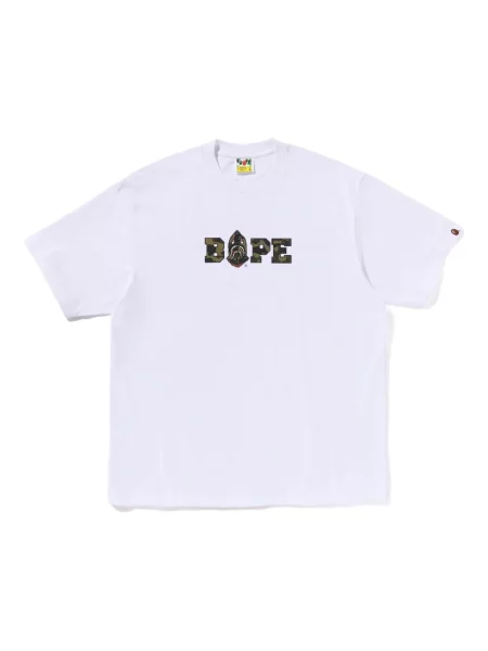 Tricou A Bathing Ape® cu imagine cu model camuflaj alb