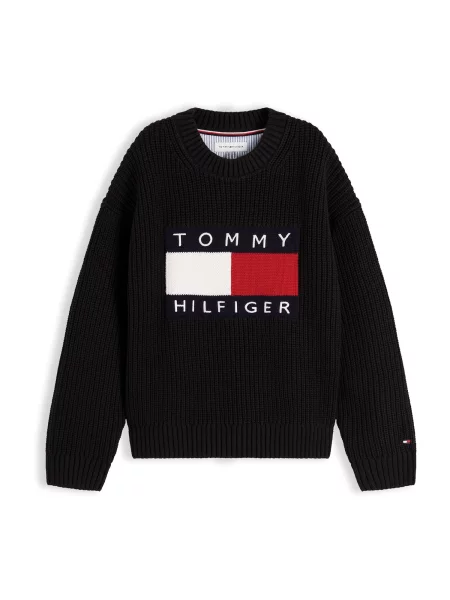 TOMMY HILFIGER Pulover HERITAGE roșu / negru alb