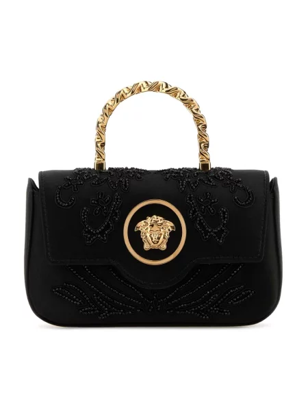 Top Versace skórzany czarny