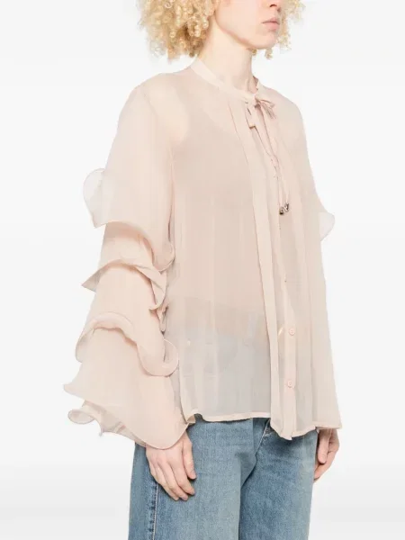 Bluza Philia Loft s volanima veze ružičasta