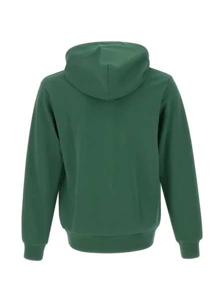 Hanorac cu glugă Lacoste cu autograf verde